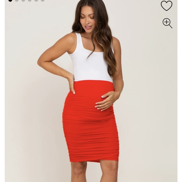 Zenana (pink blush)ruched maternity skirt - Picture 2 of 2